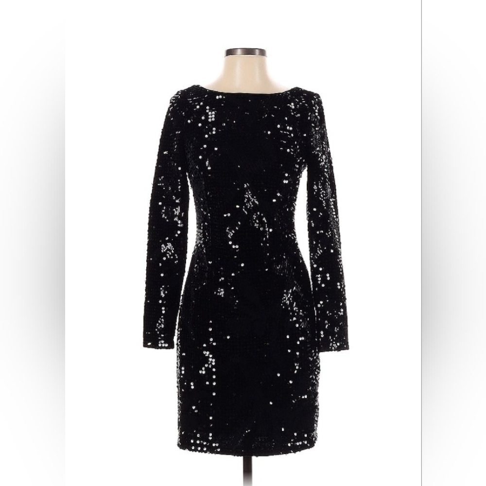 Aidan by Aidan Mattox - Elegant Black Sequin Dress, size 2 (fits like xs)